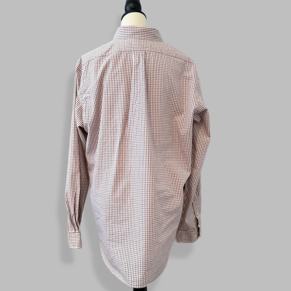 Ralph Lauren Classic Fit Plaid Button-Down Shirt Sz 16.5/34 Burgundy Check - Picture 2 of 13